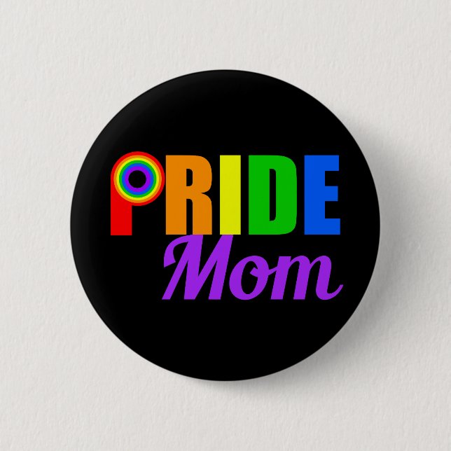 Macaron Rond 5 Cm Maman gay pride (Devant)