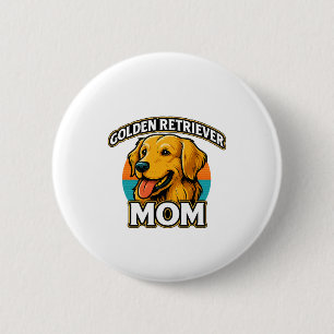 Macaron Rond 5 Cm Maman Golden Retriever � Design pour amoureux de c