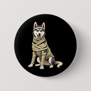 Macaron Rond 5 Cm Maman Husky Mignonne Amateur de Chien Drôle Hallow