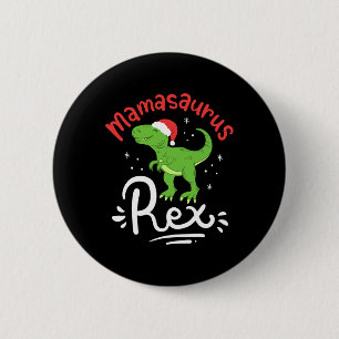 Macaron Rond 5 Cm Maman Noël Saurus Rex Dinosaure Mère Noël 