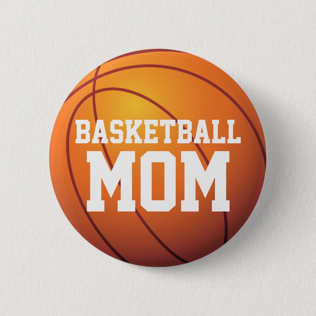 Macaron Rond 5 Cm Maman personnalisée de basket-ball (Devant)