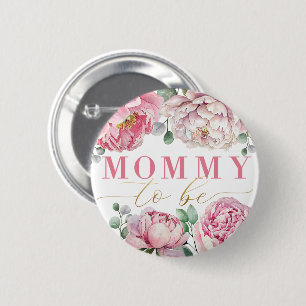 Macaron Rond 5 Cm Maman pour être aquarelle Baby shower Floral