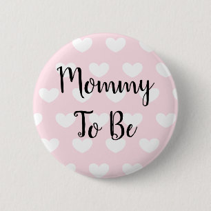 Macaron Rond 5 Cm Maman pour être Baby shower de Coeurs Rose