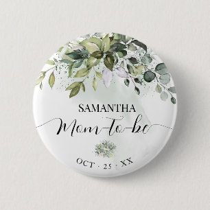 Macaron Rond 5 Cm Maman pour être Eucalyptus Baby shower vert