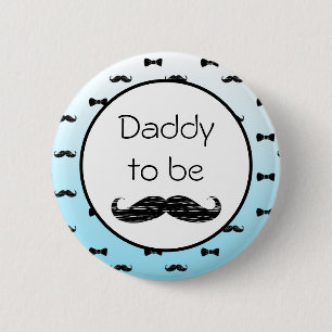 Macaron Rond 5 Cm Maman pour être le Baby shower du garçon Moustache