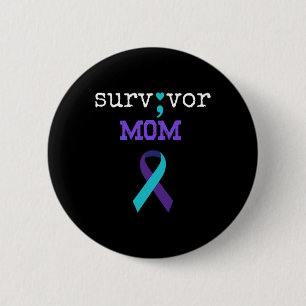 Macaron Rond 5 Cm Maman - Semicolon Cadeau Prévention Suicide Sensib