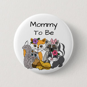 Macaron Rond 5 Cm Maman sera le Baby shower des animaux de forêt de 