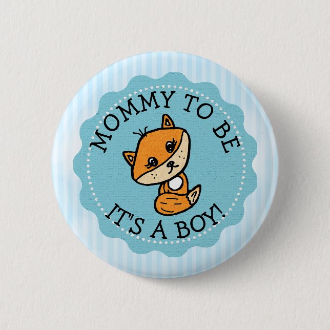 Macaron Rond 5 Cm Maman sera le Baby shower Little Fox (Devant)