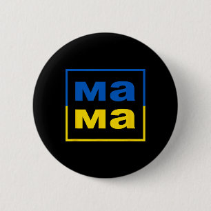 Macaron Rond 5 Cm Maman ukrainienne Mère Drapeau de l'Ukraine Fière