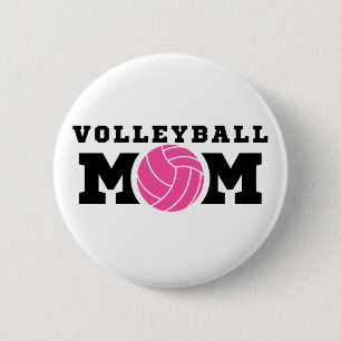 MACARON ROND 5 CM MAMAN VOLLEY-BALL