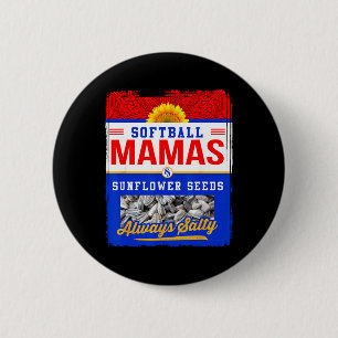 Macaron Rond 5 Cm Mamans de softball et graines de tournesol toujour