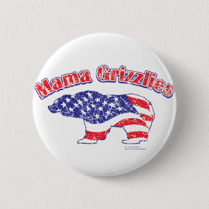 Macaron Rond 5 Cm Mamma-Grizzly en détresse