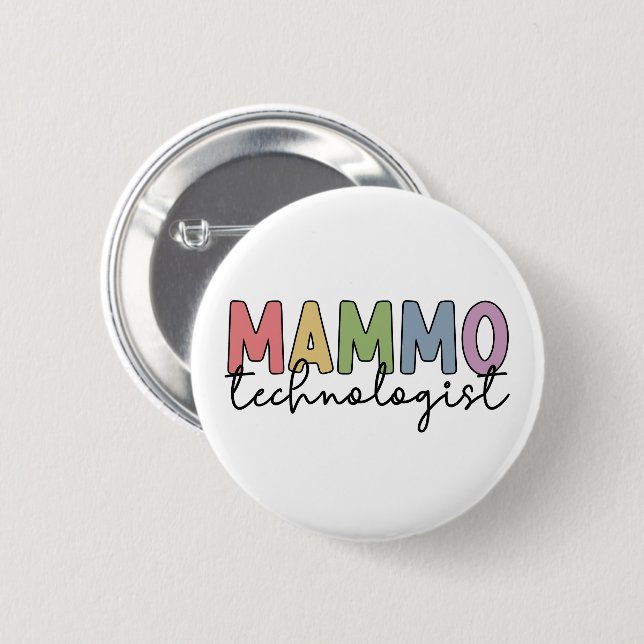 Macaron Rond 5 Cm Mammo Technologue Mammographie Technicien Cadeaux (Devant & derrière)