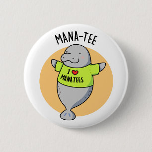 Macaron Rond 5 Cm Manatee Funny Animal Pun