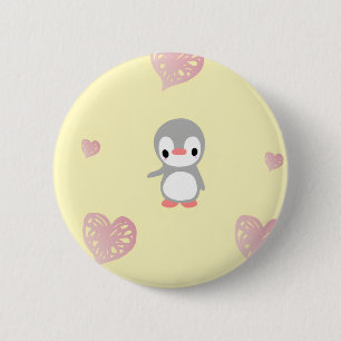 Macaron Rond 5 Cm Manchot réchauffant le cœur douillet