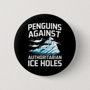 Macaron Rond 5 Cm Manchots Trump contre les trous de glace autoritai