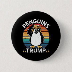 Macaron Rond 5 Cm Manchots Trump Drôle Résister Manifeste Conception