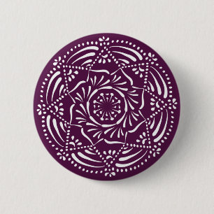 Macaron Rond 5 Cm Mandala Blackberry