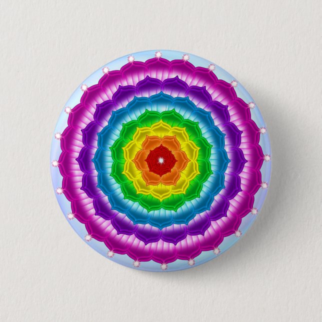 Macaron Rond 5 Cm Mandala Chakra (Devant)
