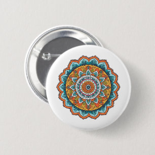Macaron Rond 5 Cm mandala de diverses couleurs