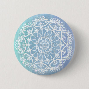 Macaron Rond 5 Cm Mandala de flocon de neige