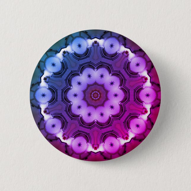 Macaron Rond 5 Cm Mandala de kaléidoscope en Hongrie : Rmx Ed de (Devant)