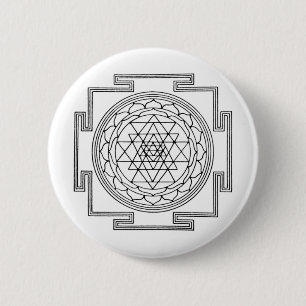 Macaron Rond 5 Cm Mandala de Sri Yantra