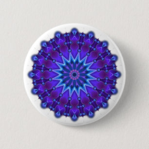 Macaron Rond 5 Cm Mandala étoile en bleu