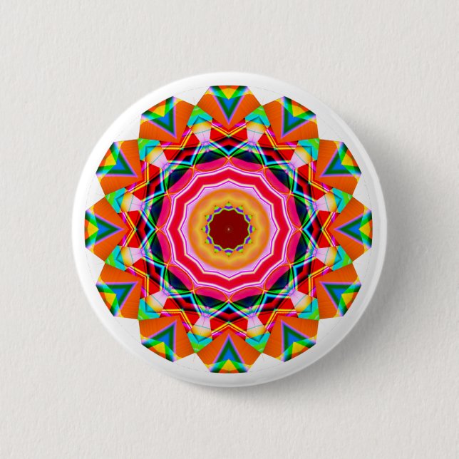 Macaron Rond 5 Cm Mandala fractal (Devant)