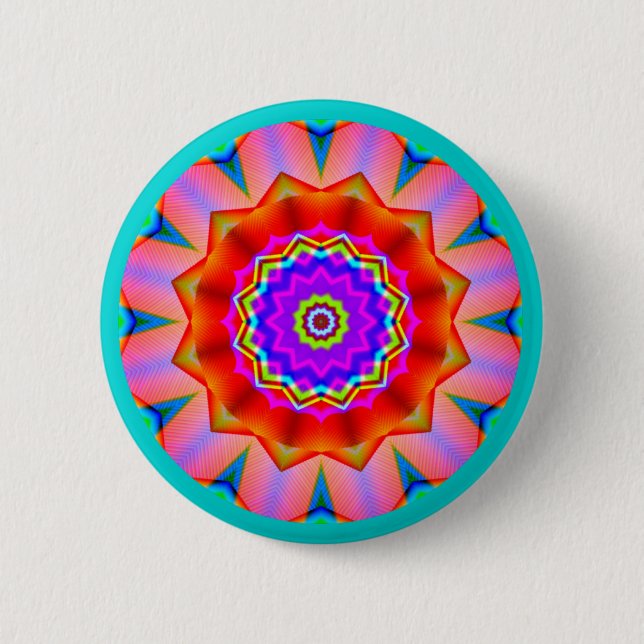 Macaron Rond 5 Cm Mandala fractal (Devant)