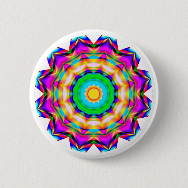 Macaron Rond 5 Cm Mandala fractal (Devant)