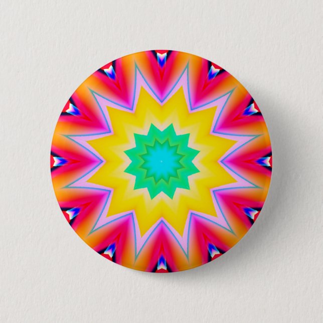 Macaron Rond 5 Cm Mandala fractal - 10 (Devant)