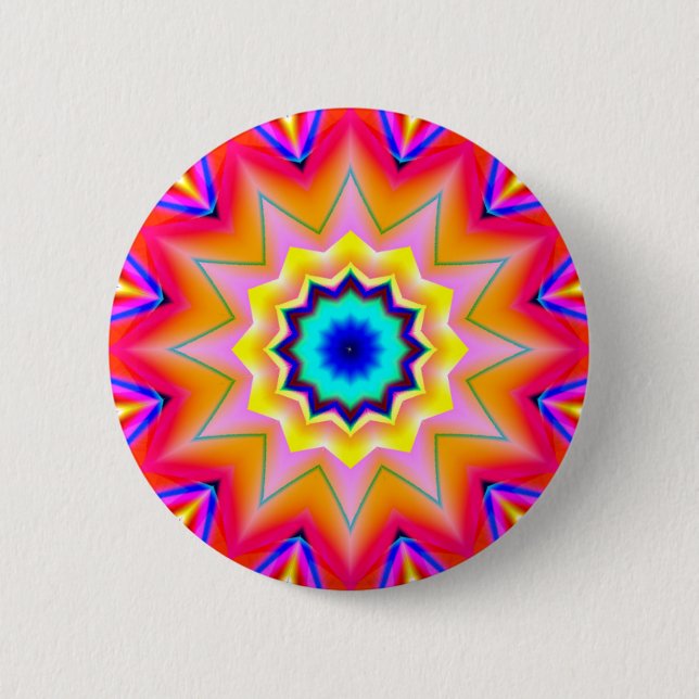 Macaron Rond 5 Cm Mandala fractal - 19 (Devant)