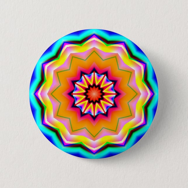 Macaron Rond 5 Cm Mandala fractal - 20 (Devant)
