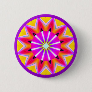 Macaron Rond 5 Cm Mandala fractal - Customisé