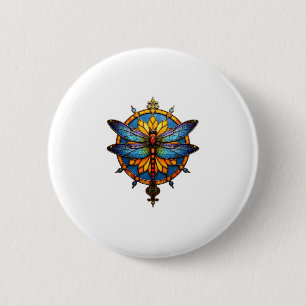 Macaron Rond 5 Cm Mandala Libellule Lumineuse Géométrie Sacrée Spiri