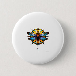 Macaron Rond 5 Cm Mandala Libellule Lumineuse Géométrie Sacrée Spiri