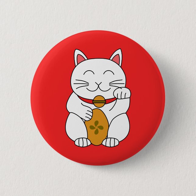 Macaron Rond 5 Cm Maneki Neko (Devant)