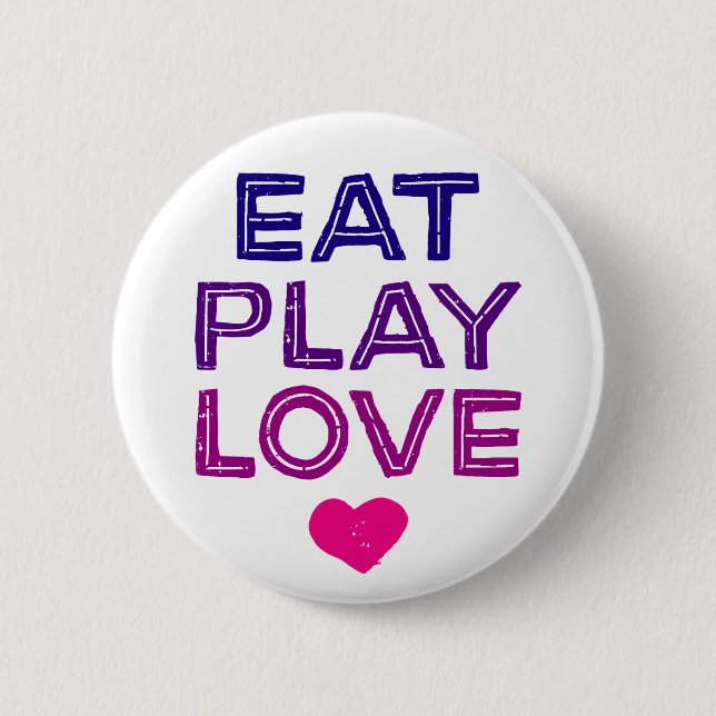 Macaron Rond 5 Cm Mange L'Amour Du Jeu. (Devant)