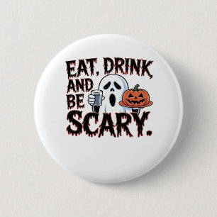 Macaron Rond 5 Cm Manger Boire Être Effrayant Halloween Citrouille C