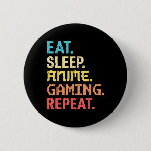 Macaron Rond 5 Cm Manger Dormir Anime Jeux vidéo Répéter Drôle Joueu