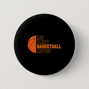 Macaron Rond 5 Cm Manger. Dormir. Ballon de basket. Recommencer. Jou