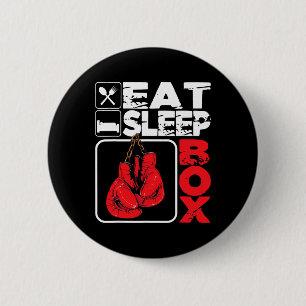 Macaron Rond 5 Cm Manger Dormir Boxe - Amateur de boxe Gym Boxeur Ki