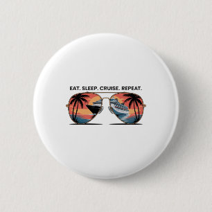 Macaron Rond 5 Cm Manger Dormir Croisière Répéter Vacances Bateau Oc