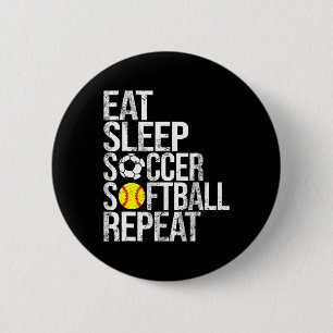 Macaron Rond 5 Cm Manger Dormir Football Doucement Répéter Drôle Ll