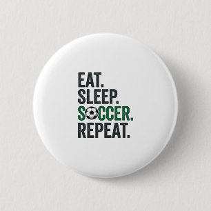 Macaron Rond 5 Cm Manger Dormir Football Répéter Design T-Shirt Vint