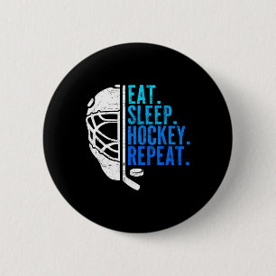 Macaron Rond 5 Cm Manger Dormir Hockey Répéter Drôles de garçons Jou