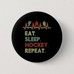 Macaron Rond 5 Cm Manger Dormir Hockey Répéter Style de vie Focus