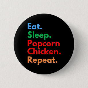 Macaron Rond 5 Cm Manger Dormir Popcorn Poulet Répéter Pour Popcorn