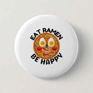 Macaron Rond 5 Cm Manger Ramen Être Heureux Style Kawaii Drôle Ani J